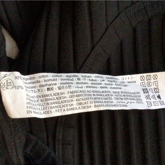 ZARA WOMAN FW23 RIBBED CUT-OUT DRESS BLACK Slit detail back Medium, new with tag - Picture 11 of 11